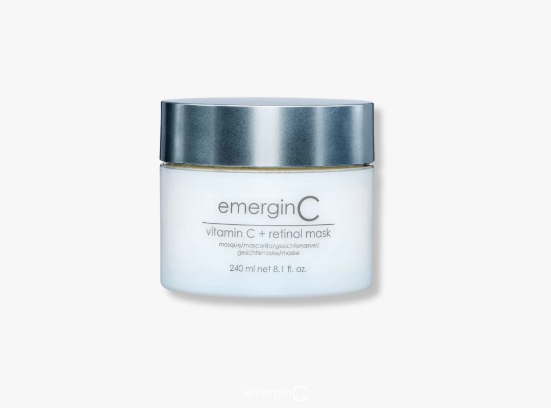 A 240ml trade-size bottle of EmerginC Vitamin C + Retinol Mask on a white background, uploaded on Spa Circle Brands product listing page.