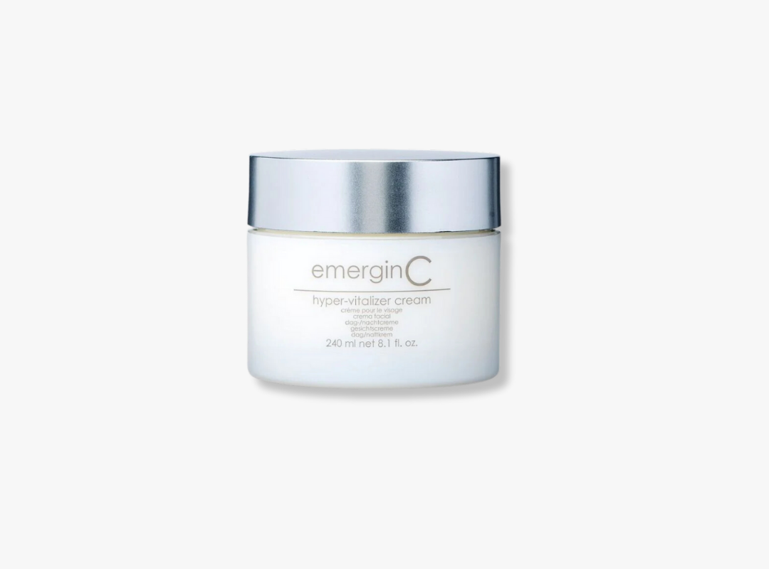 A 240ml trade-size bottle of EmerginC Hyper-Vitalizer Face Cream on a white background, uploaded on Spa Circle Brands product listing page.