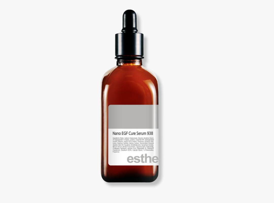 A 100ml dropper bottle of Esthemax Nano EGF Cure Serum on a white background, uploaded on Spa Circle Brands product listing page.