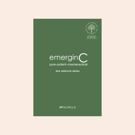 Front page of emerginC Signature Range Elite Express & Hydrojelly Facial Protocols Digital Download, on Spa Circle Brands product listing page.
