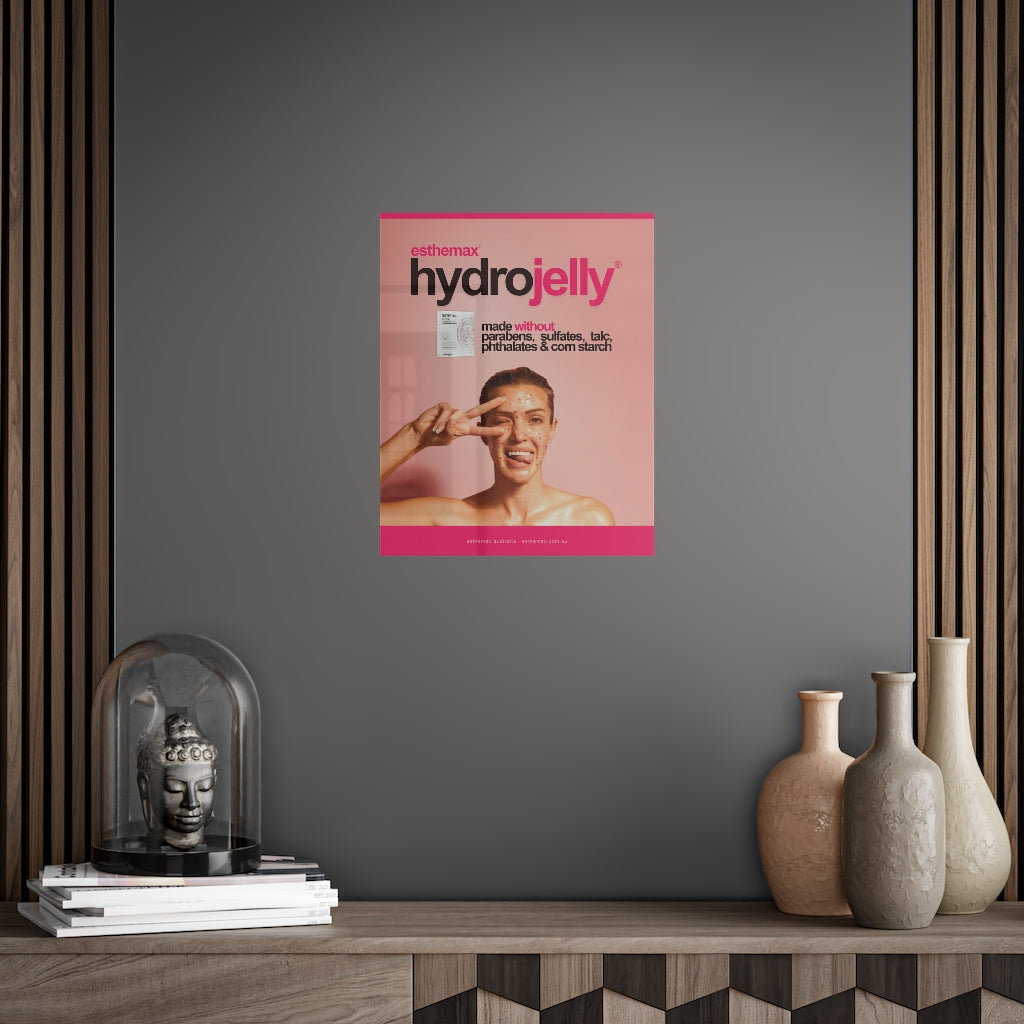 A 16" by 20" (Vertical) Esthemax Clinic Poster "Made Without" on a gray background wall, on Spa Circle Brands product listing page.