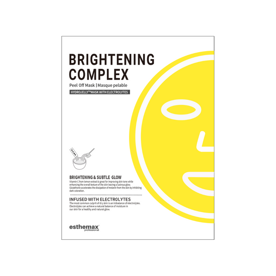 A retail size of Esthemax Hydrojelly Mask -Brightening Complex on a white background, on Spa Circle Brands product listing page.