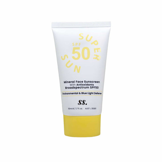 A tube of Sunny Skin Super Sun SPF50 on a white background uploaded on Spa Circle Brands product listing page.