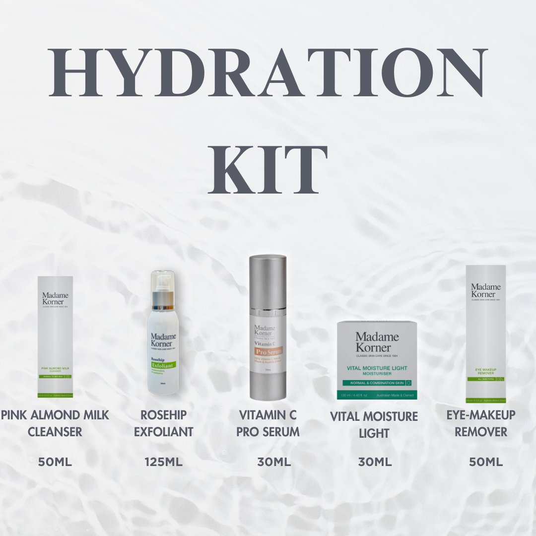 Madame Korner HYDRATION Homecare Kit RRP $151.49 Normally $191.49 - Spa Circle Australia Wholesale Skincare for Beauty Salons, Day Spas and Skin Clinics