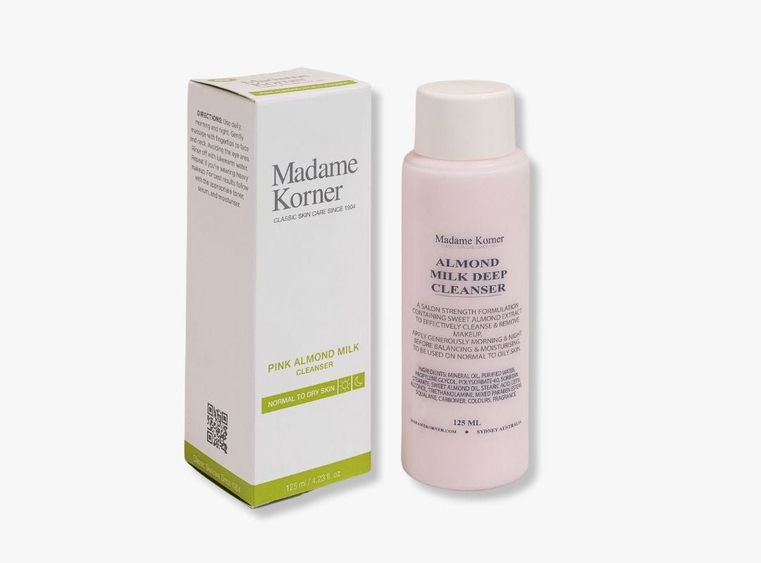 Madame Korner Pink Almond Milk Cleanser 125ml RRP $29 - Spa Circle Australia Wholesale Skincare for Beauty Salons, Day Spas and Skin Clinics