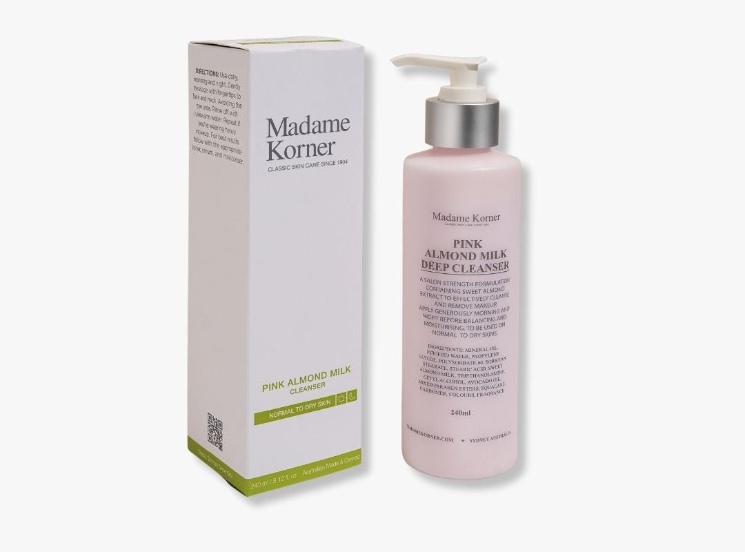 Madame Korner Pink Almond Milk Cleanser - 240ml RRP $57 - Spa Circle Australia Wholesale Skincare for Beauty Salons, Day Spas and Skin Clinics