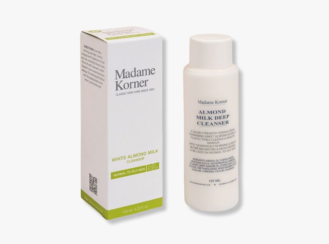 Madame Korner White Almond Milk Cleanser 125ml RRP $29 - Spa Circle Australia Wholesale Skincare for Beauty Salons, Day Spas and Skin Clinics