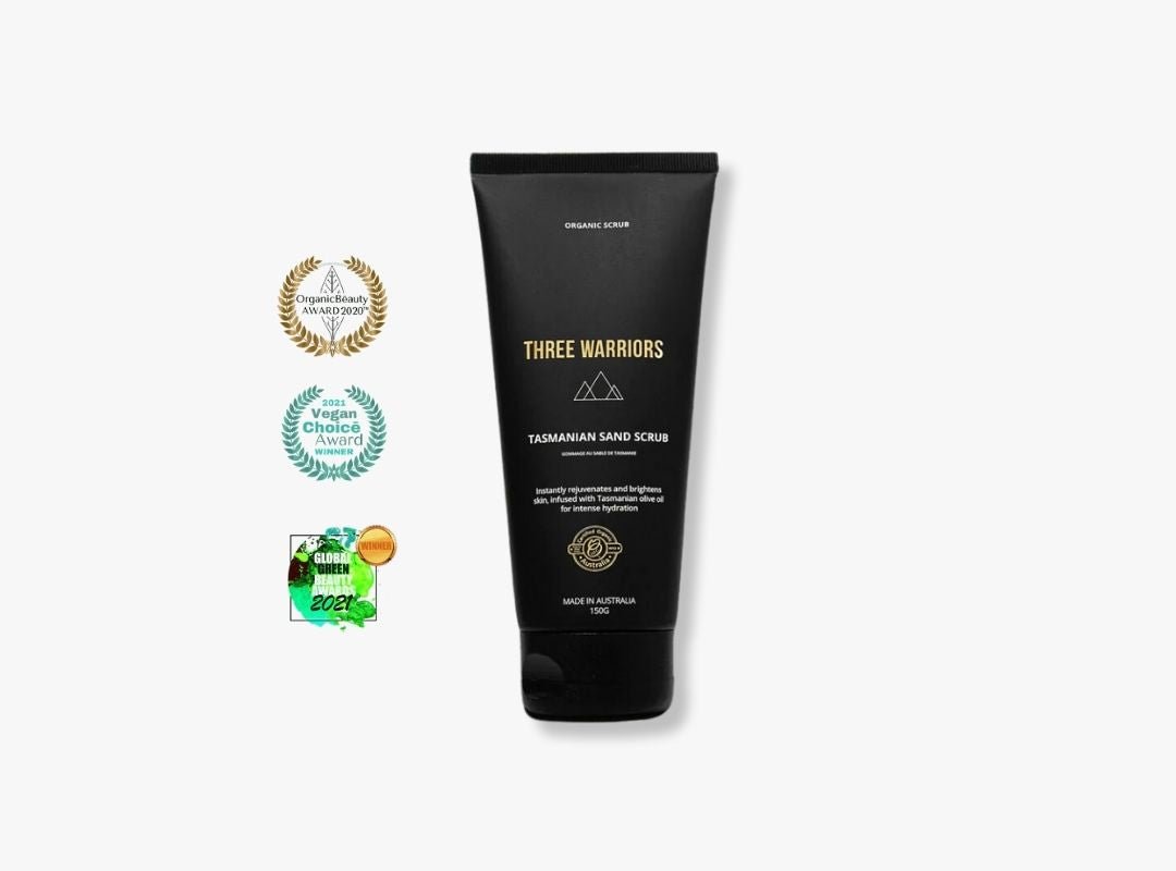 Three Warriors Exfoliating Tasmanian Sand Scrub 150g RRP $29.95 - Spa Circle Australia Wholesale Skincare for Beauty Salons, Day Spas and Skin Clinics