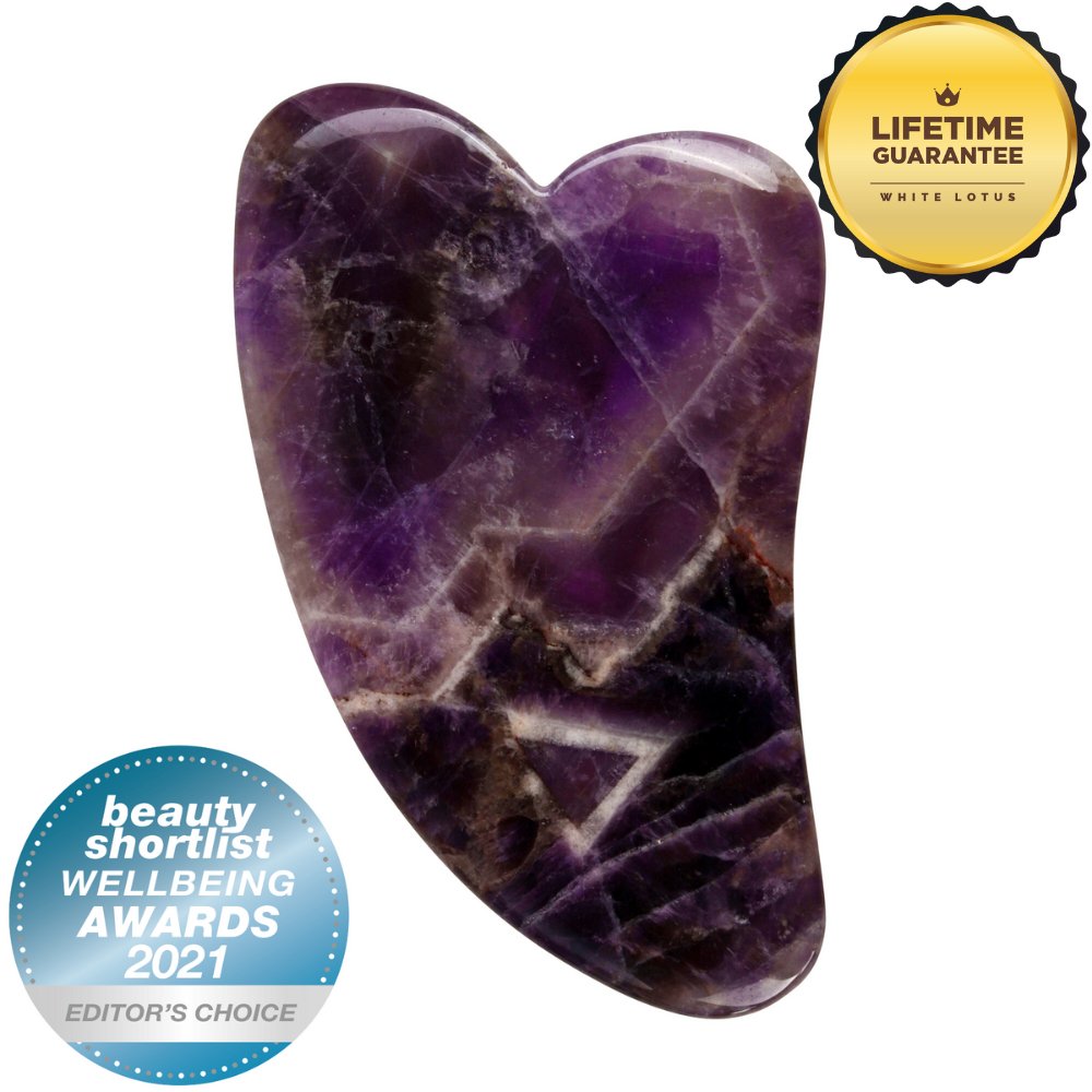 White Lotus Amethyst Gua Sha RRP $80 - Spa Circle Australia Wholesale Skincare for Beauty Salons, Day Spas and Skin Clinics