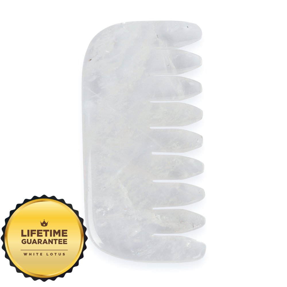 White Lotus Clear Quartz Crystal Comb $150 - Spa Circle Australia Wholesale Skincare for Beauty Salons, Day Spas and Skin Clinics