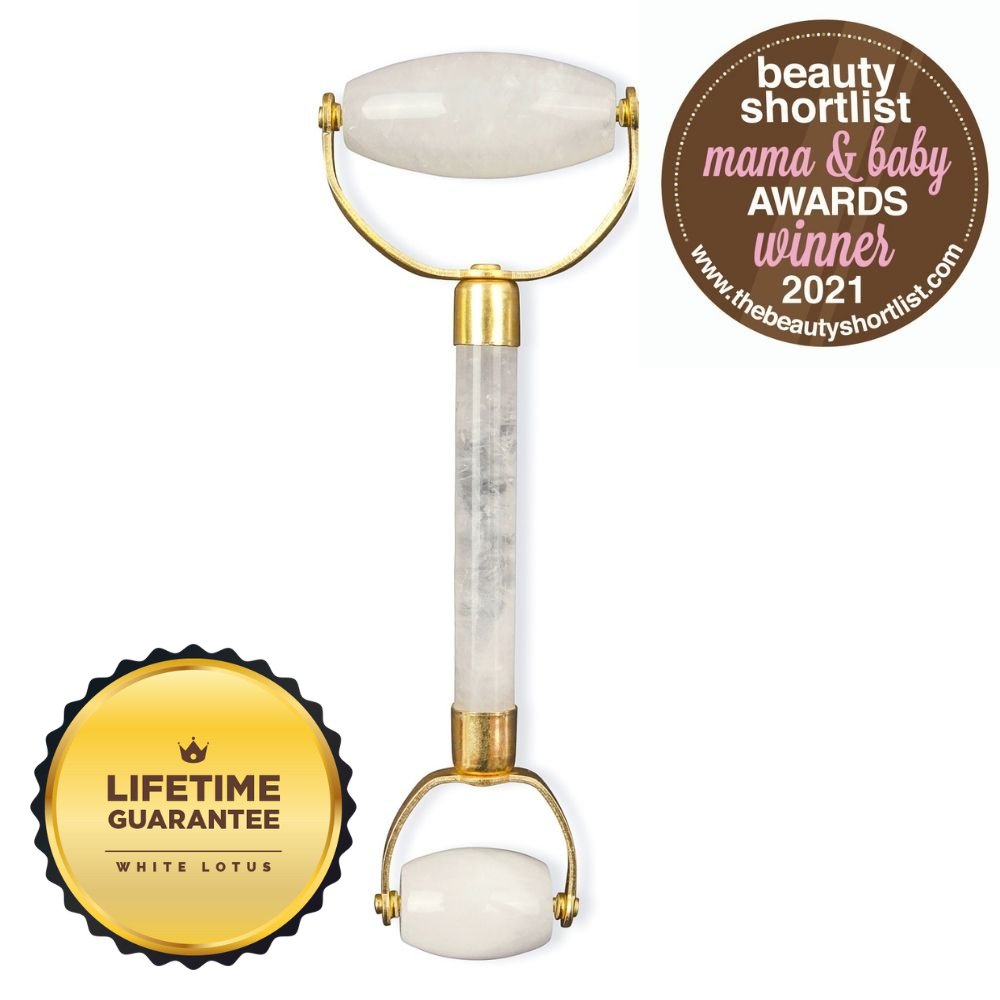 White Lotus Clear Quartz Face Roller RRP $85 - Spa Circle Australia Wholesale Skincare for Beauty Salons, Day Spas and Skin Clinics