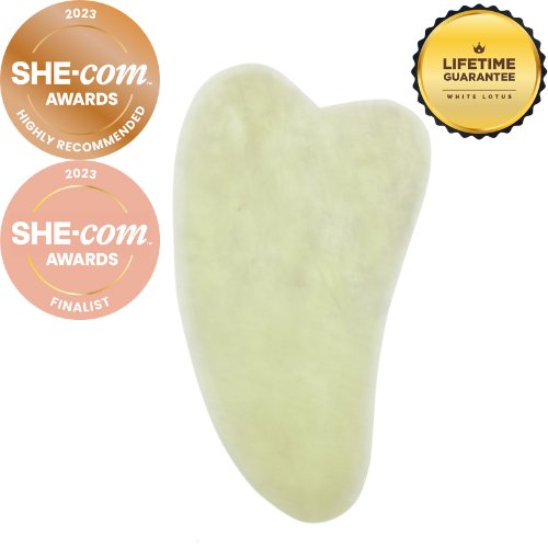 White Lotus Gua Sha Jade Real Chemical Free Crystal RRP 65 - Spa Circle Australia Wholesale Skincare for Beauty Salons, Day Spas and Skin Clinics