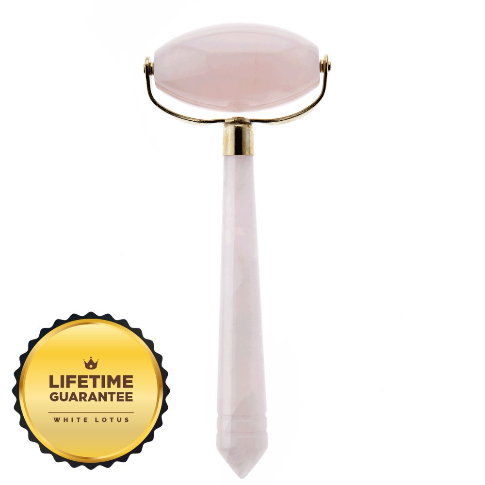 White Lotus Large Rose Quartz Roller - Natural Chemical Free Crystal in a Signature Silk Lined Box RRP $85 - Spa Circle Australia Wholesale Skincare for Beauty Salons, Day Spas and Skin Clinics