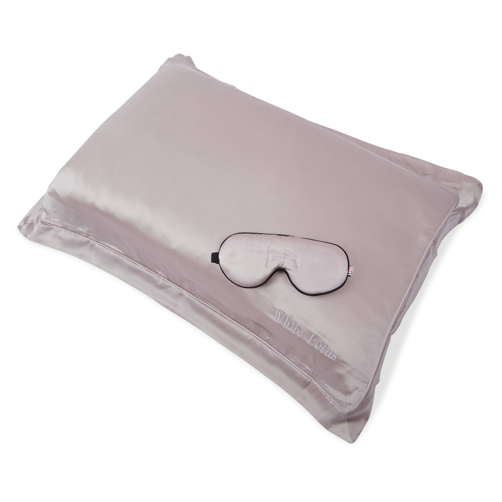 White Lotus Silk Eye Mask and Pillowcase Set (Pearl Grey) RRP $155 - Spa Circle Australia Wholesale Skincare for Beauty Salons, Day Spas and Skin Clinics